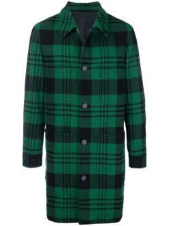 AMI Paris Manteau Droit Poches Plaquées