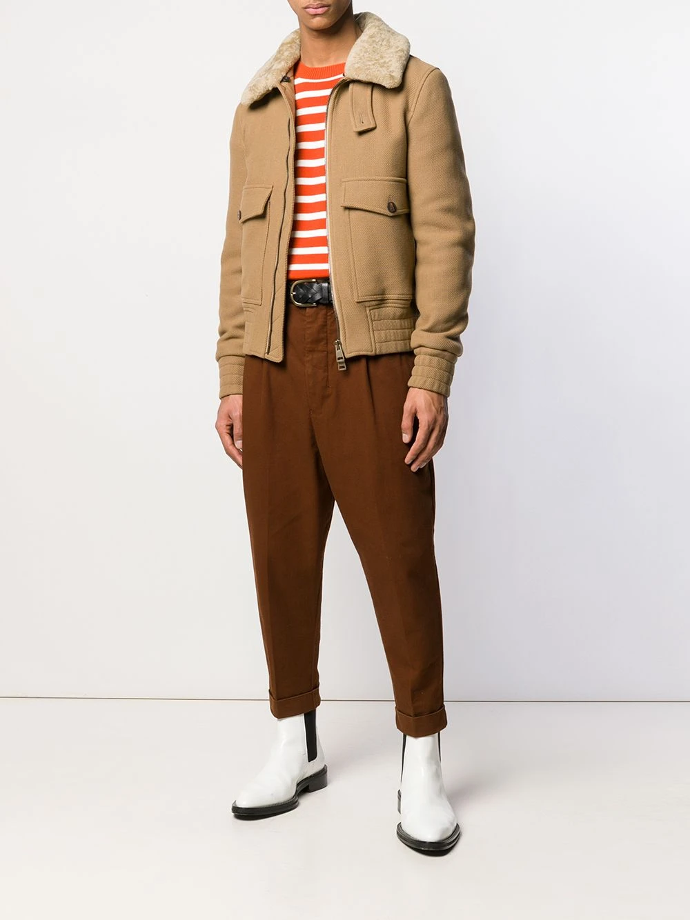 Haute Qualité AMI Paris Veste à col en mouton retourné vestes bomber homme 2 AMI Paris veste à col en mouton retourné