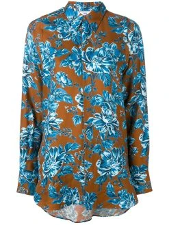 AMI Paris chemise longue imprimé fleurs