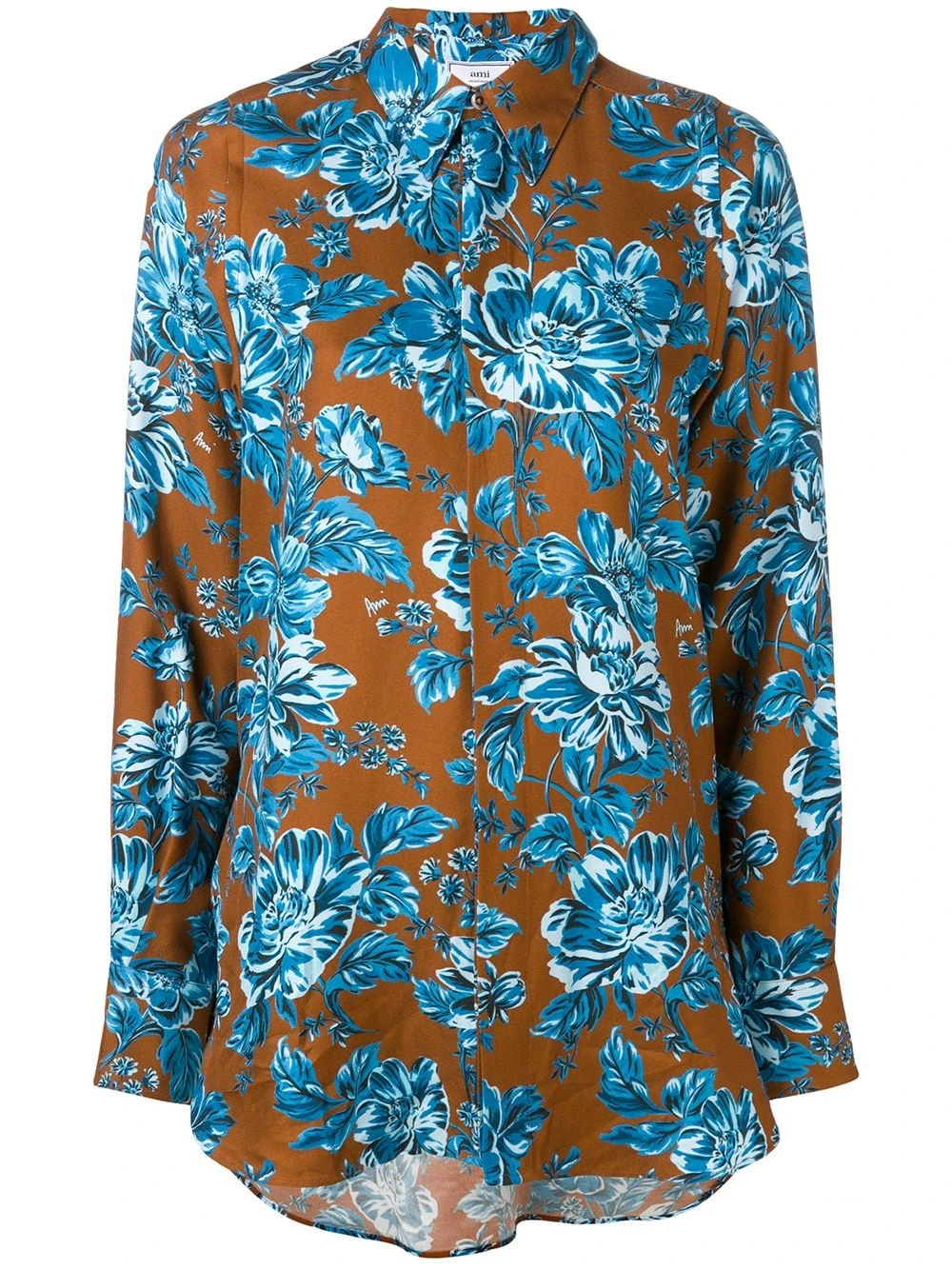 AMI Paris Soldes En Ligne Chemise longue imprimé fleurs chemises femme 1 AMI Paris chemise longue imprimé fleurs