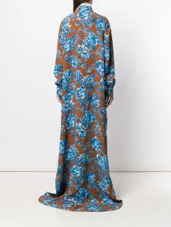 AMI Paris robe-chemise longue à fleurs