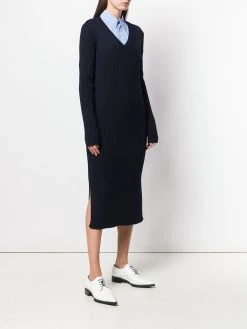 AMI Paris robe longue à col v