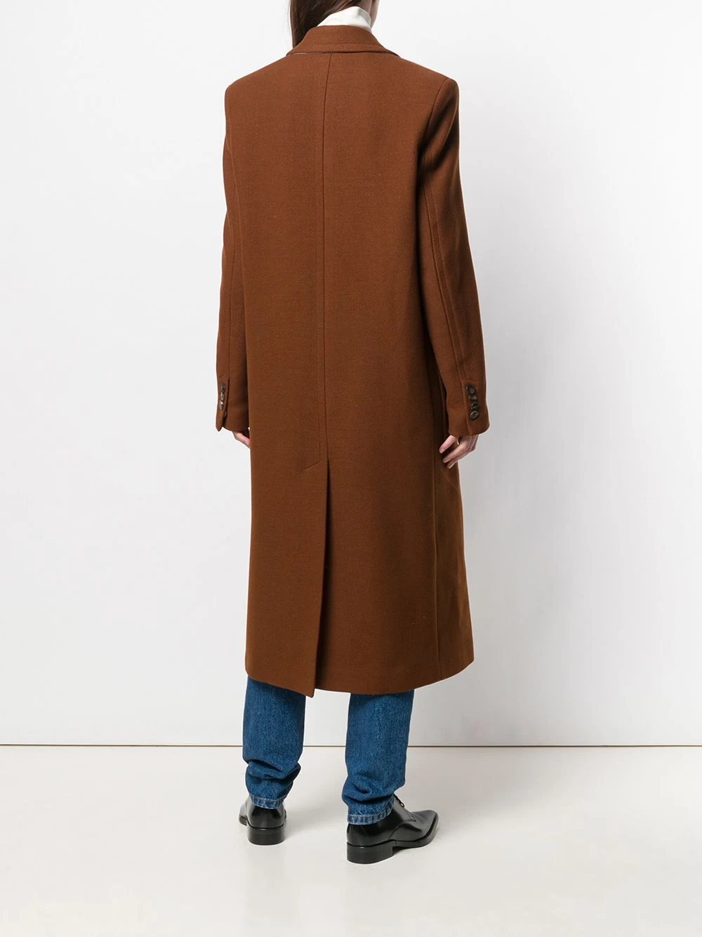 Soldes En Ligne AMI Paris Manteau long à poches plaquées manteaux à simple boutonnage femme 4 AMI Paris manteau long à poches plaquées