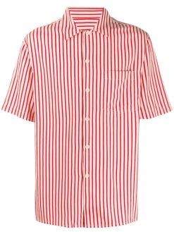 AMI Paris chemise rayée à manches courtes