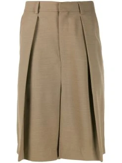 AMI Paris wide-fit pleated bermuda shorts