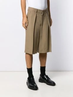 AMI Paris wide-fit pleated bermuda shorts
