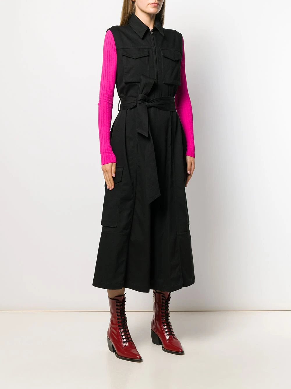 Qualité absolue AMI Paris Combinaison ceinturée à design sans manches combinaisons femme 3 AMI Paris combinaison ceinturée à design sans manches