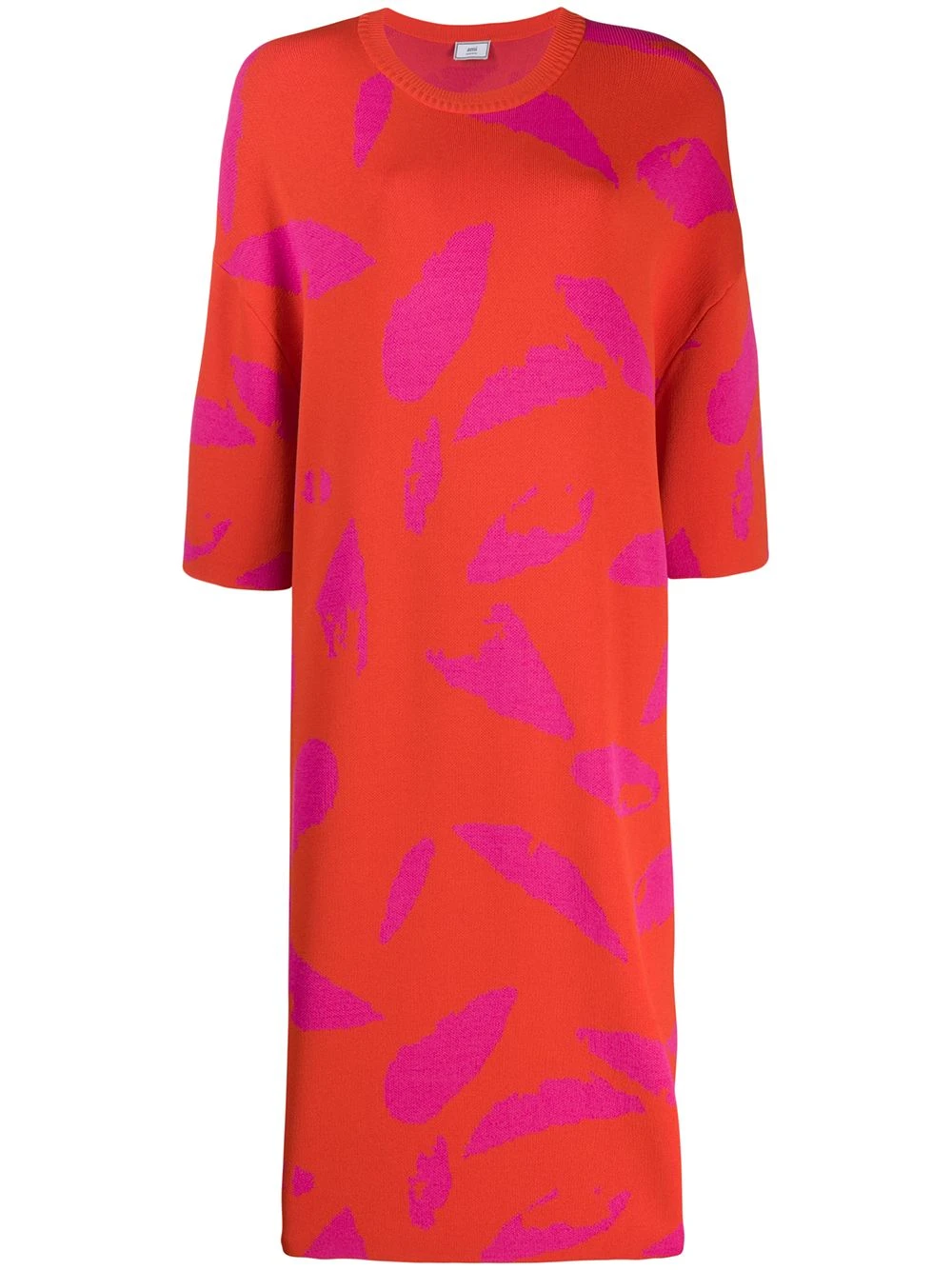 Prix Refroidis AMI Paris Robe en maille à motif en jacquard robes en maille femme 1 AMI Paris robe en maille à motif en jacquard
