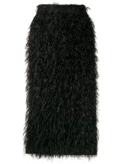 AMI Paris jupe mi-longue texturée