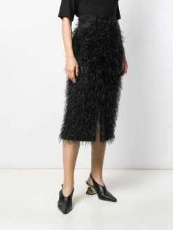 AMI Paris jupe mi-longue texturée