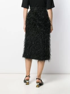 AMI Paris jupe mi-longue texturée