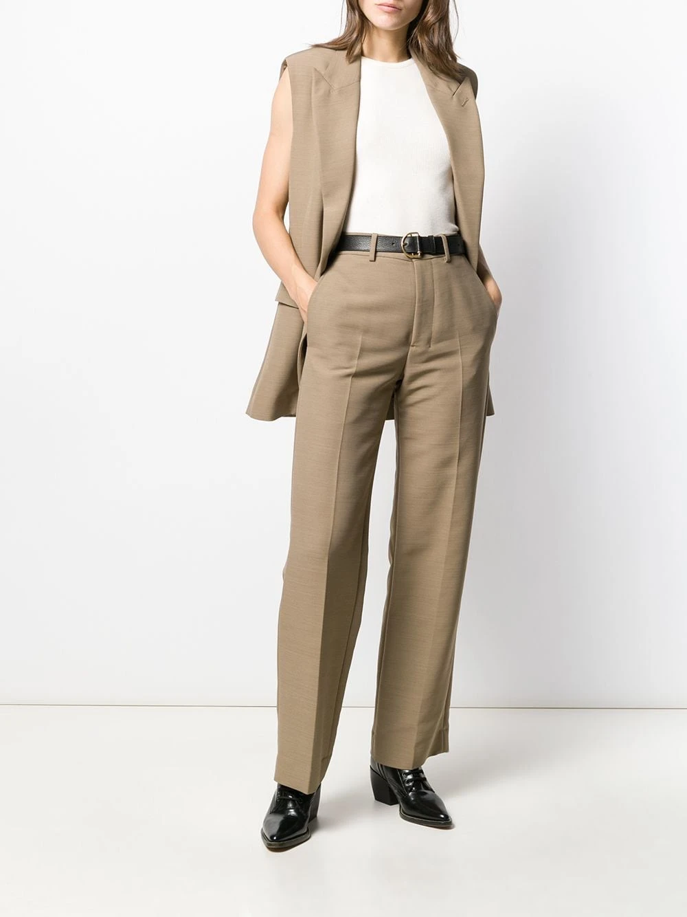 AMI Paris Pantalon ample à taille haute Prix Abordable pantalons droits femme 2 AMI Paris pantalon ample à taille haute