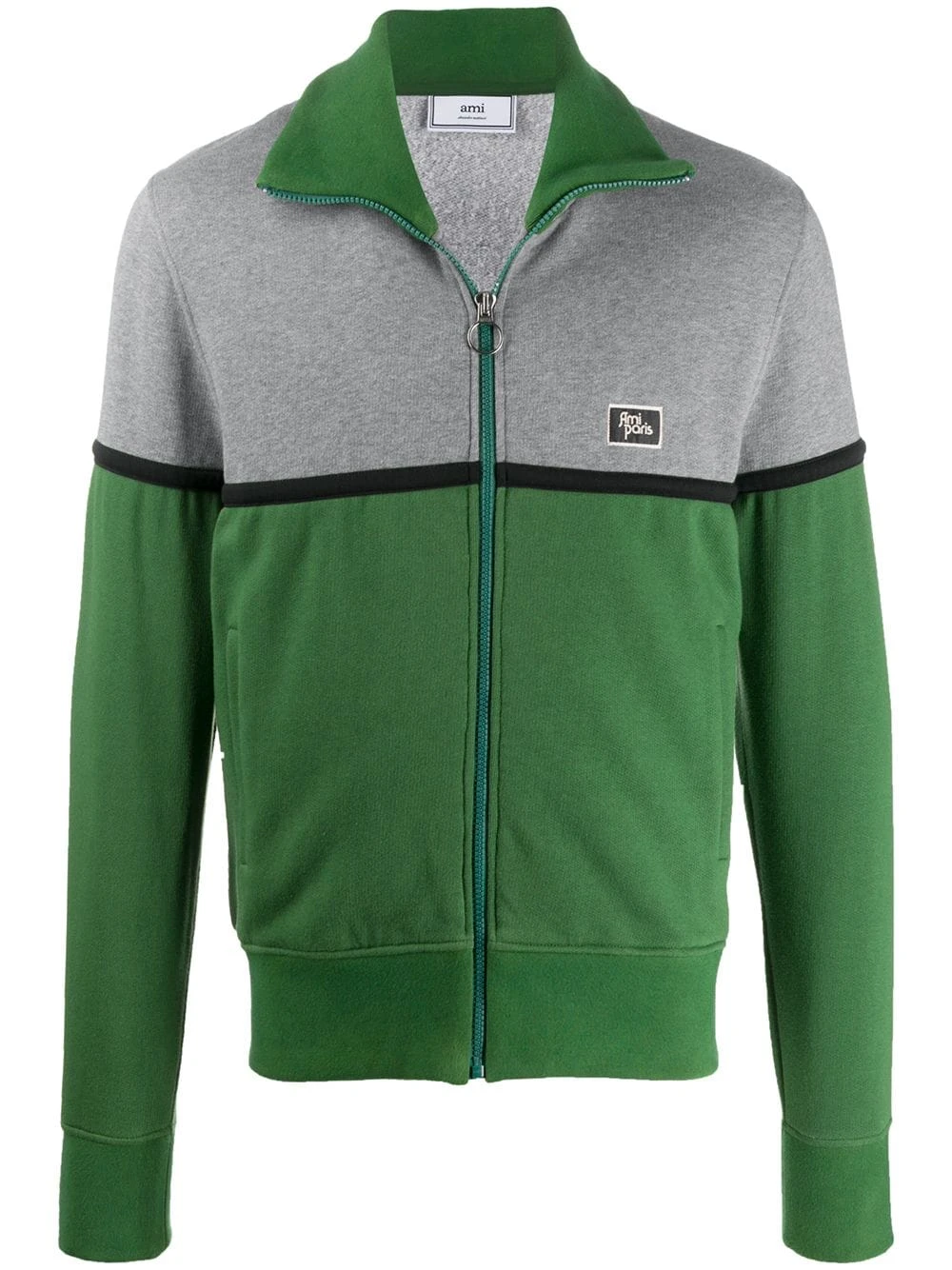 AMI Paris Sweat zippé à patch logo Prix Accessible sweats homme 1 AMI Paris sweat zippé à patch logo