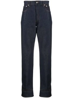 AMI Paris jean droit à ourlet contrastant