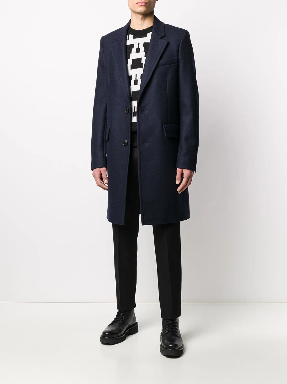 AMI Paris Prix Usine Manteau mi long droit classique pardessus homme 2 AMI Paris manteau mi-long droit classique