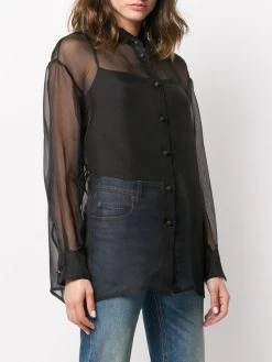 AMI Paris blouse transparente à col officier