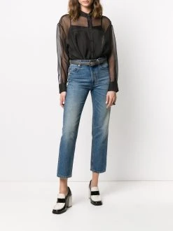 AMI Paris blouse transparente à col officier