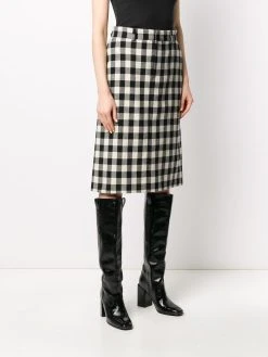 AMI Paris jupe droite à carreaux vichy