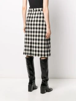 AMI Paris jupe droite à carreaux vichy