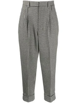 AMI Paris pantalon crop à motif pied-de-poule