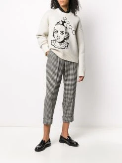 AMI Paris pantalon crop à motif pied-de-poule