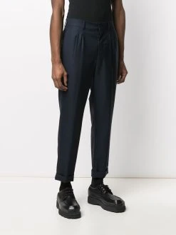 AMI Paris pantalon carotte à ourlet retroussé