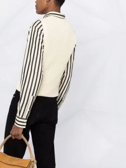 AMI Paris pull en maille nervurée sans manches