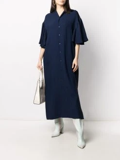 AMI Paris robe mi-longue à volants
