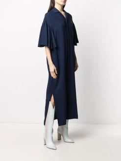 AMI Paris robe mi-longue à volants