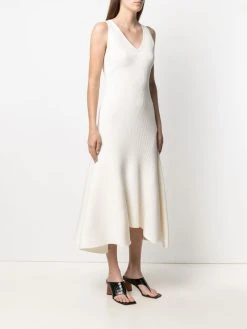 AMI Paris robe nervurée à col v