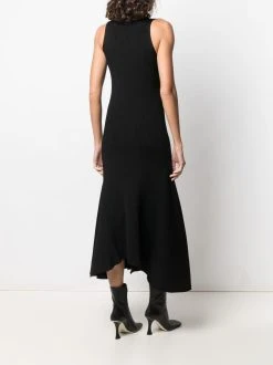 AMI Paris robe nervurée à col v