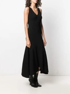 AMI Paris robe nervurée à col v