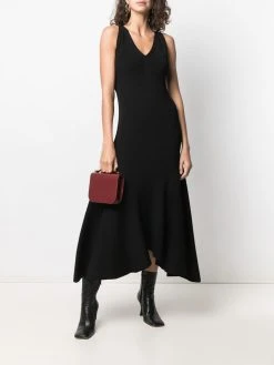 AMI Paris robe nervurée à col v