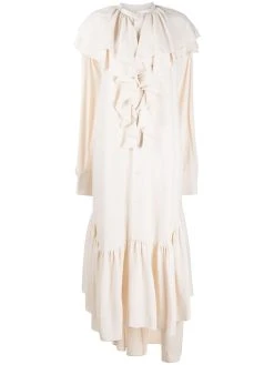 AMI Paris robe mi-longue à volants