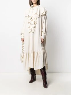 AMI Paris robe mi-longue à volants