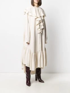 AMI Paris robe mi-longue à volants