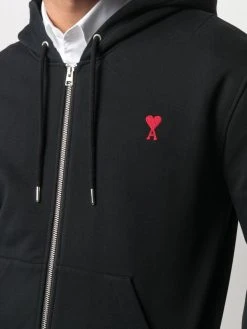AMI Paris hoodie Ami de Coeur à fermeture zippée