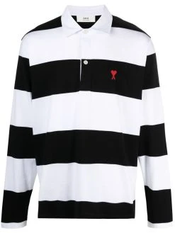 AMI Paris polo à rayures horizontales