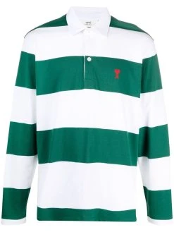 AMI Paris polo à rayures horizontales