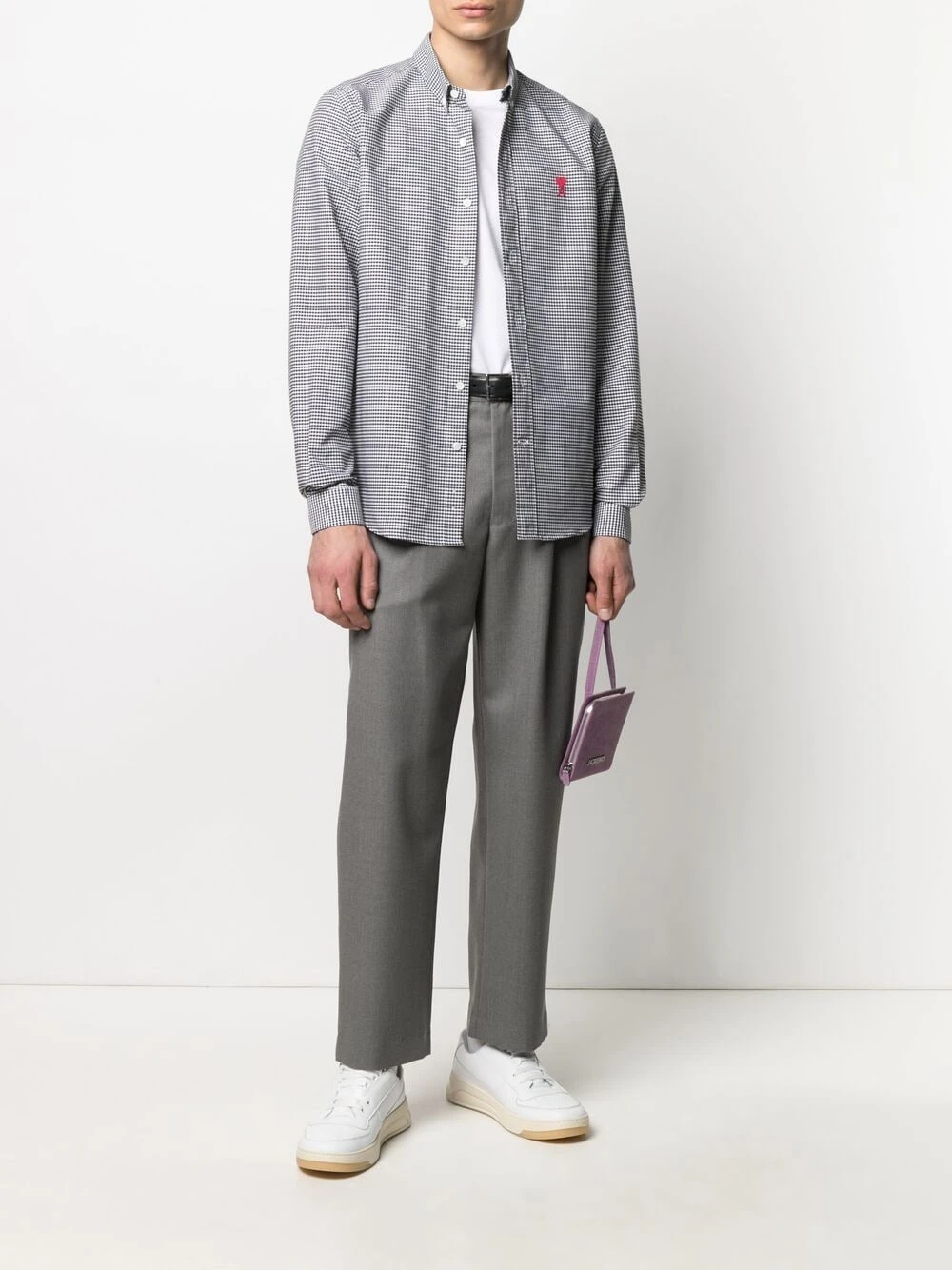 Qualité Fiable AMI Paris Chemise Ami de Coeur à motif pied de poule chemises homme 2 AMI Paris chemise Ami de Coeur à motif pied-de-poule