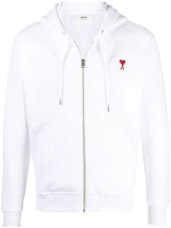 AMI Paris hoodie Ami de Coeur à fermeture zippée