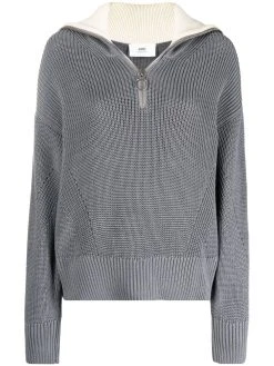 AMI Paris pull à fermeture zippée