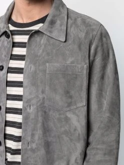 AMI Paris veste en daim à boutonnière