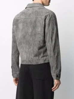 AMI Paris veste en daim à boutonnière