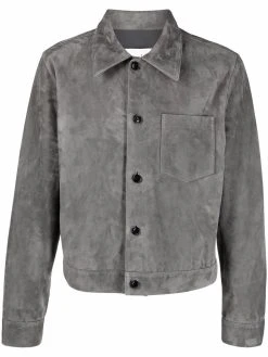 AMI Paris veste en daim à boutonnière