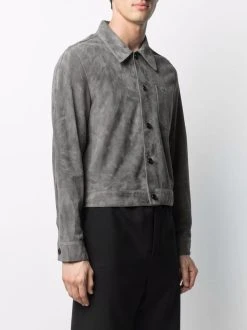 AMI Paris veste en daim à boutonnière