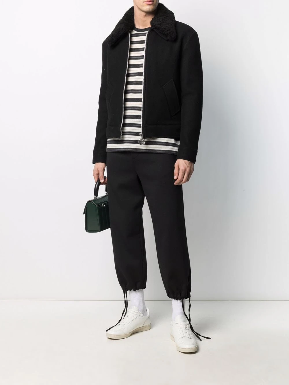 AMI Paris Veste zippée à col en peau lainée Prix Ourlé surchemises homme 2 AMI Paris veste zippée à col en peau lainée