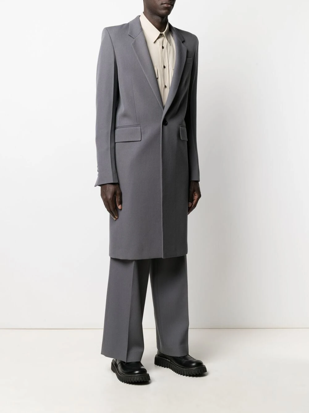 En promotion AMI Paris Manteau cintré à simple boutonnage pardessus homme 3 AMI Paris manteau cintré à simple boutonnage