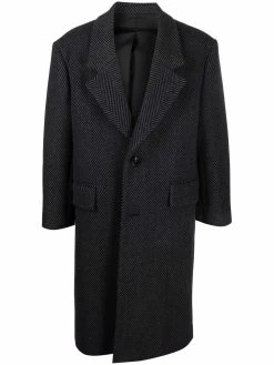 AMI Paris manteau structuré à chevrons