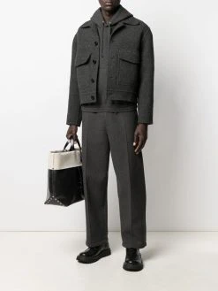 AMI Paris pantalon droit à logo brodé